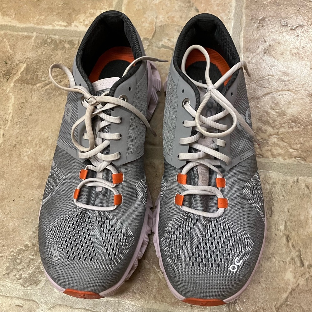 Stylish Women's Athletic Shoes in Gray and Orange